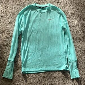 Nike Teal Long Sleeve Running Shirt